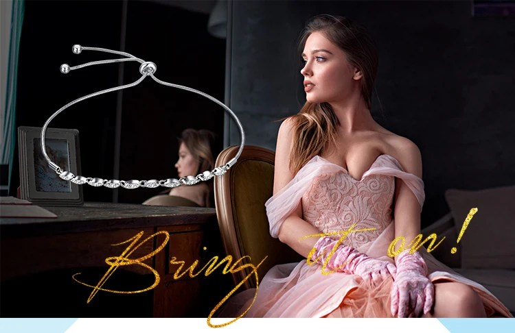 Браслет Marquise Love, 925 пробы, серебряный браслет, цепочка в виде змеи, Bolo, браслеты для женщин, серебро 925, органайзер для изготовления ювелирных изделий
