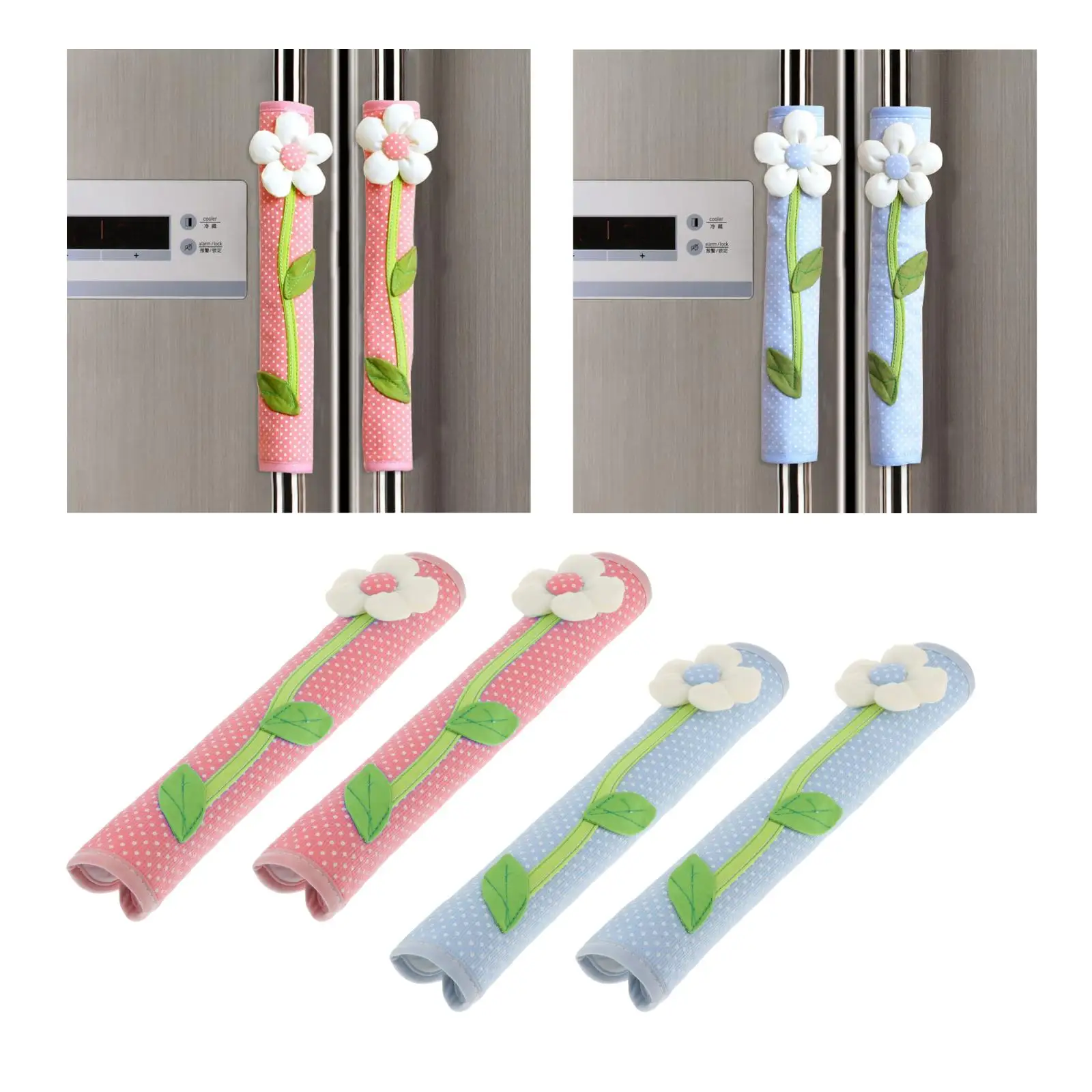 

2/Set Fabrics Home Fridge Refrigerator Handle Cover Non-slip Dust Protector