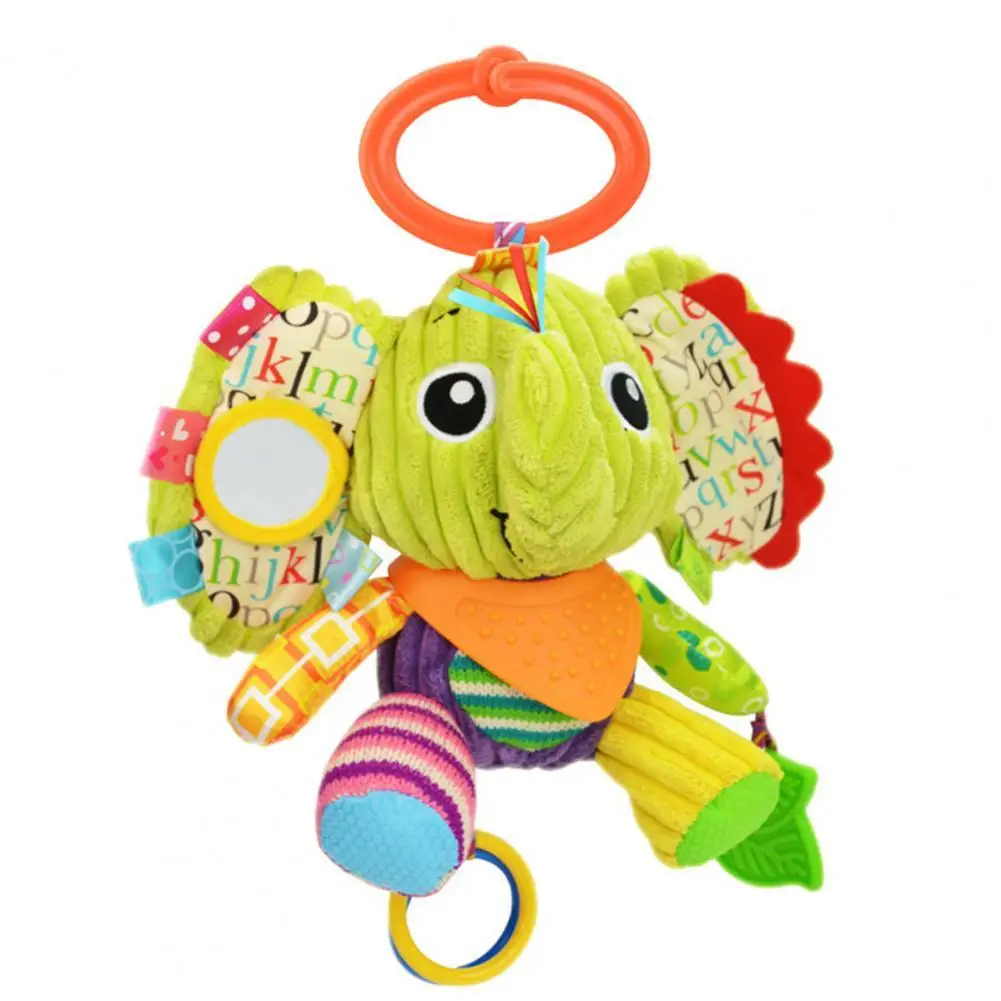 

Baby Plush Toys 3 Styles Animal Shape Hook Design Great Stroller Toys Bright Color Ring Paper Educational Plush Doll Toys