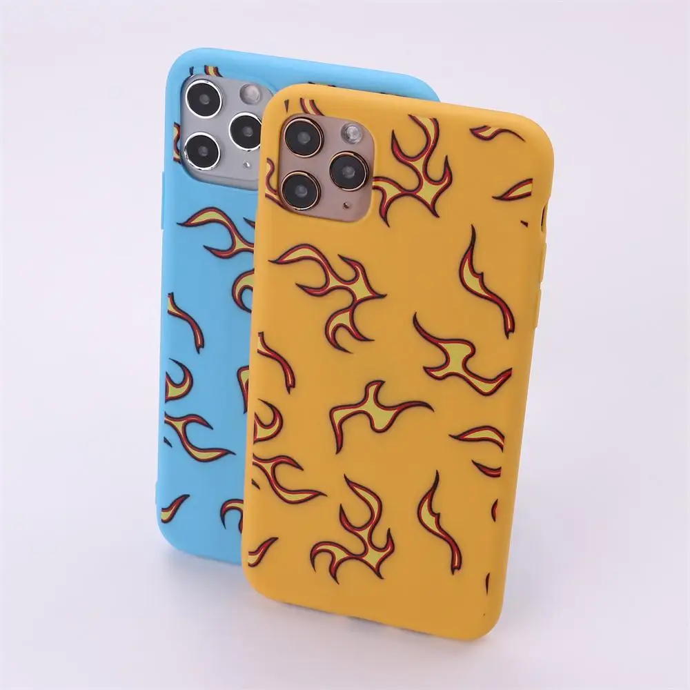 Fashion Multi-color Flame For IPhone 14 14ProMax 14Plus 13Promax 13 12 11s8Plus Soft Silicone Candy Case Fundas