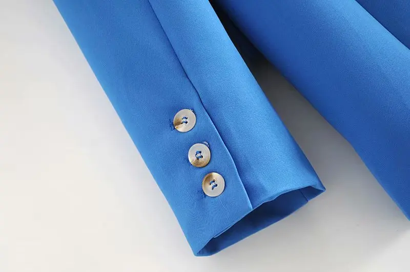 Осенний синий винтажный Женский комплект из 2 предметов 2020 однотонный офисный