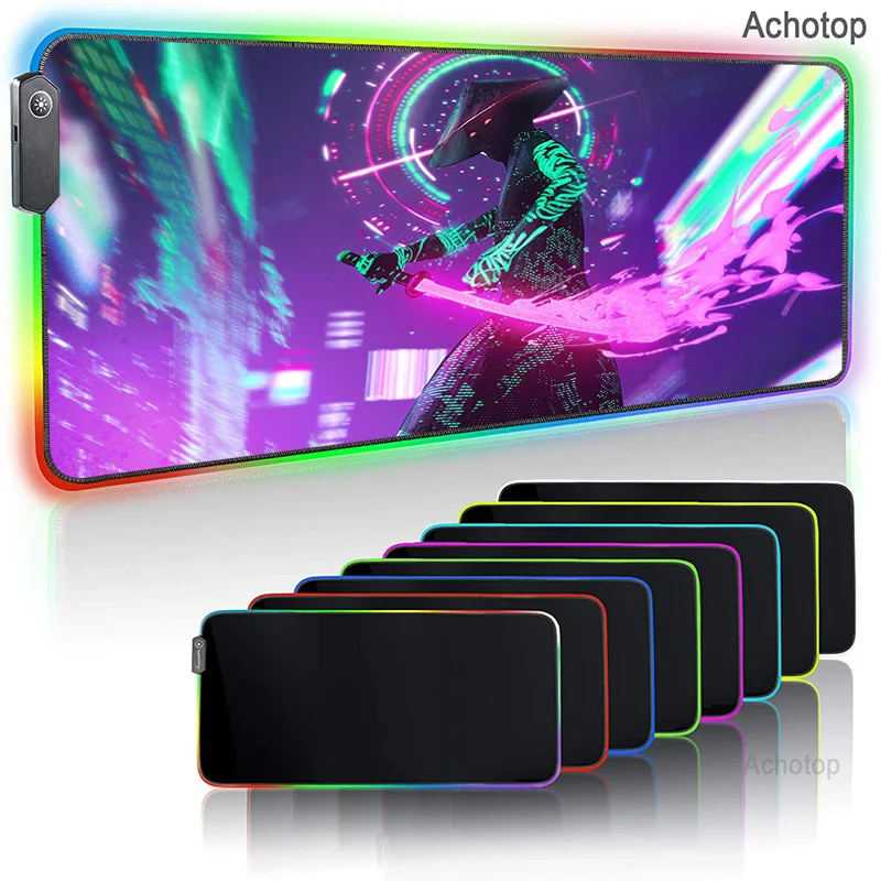 Cyberpunks Аниме Gaming Keyboard RGB геймер большой коврик для мыши с изображением