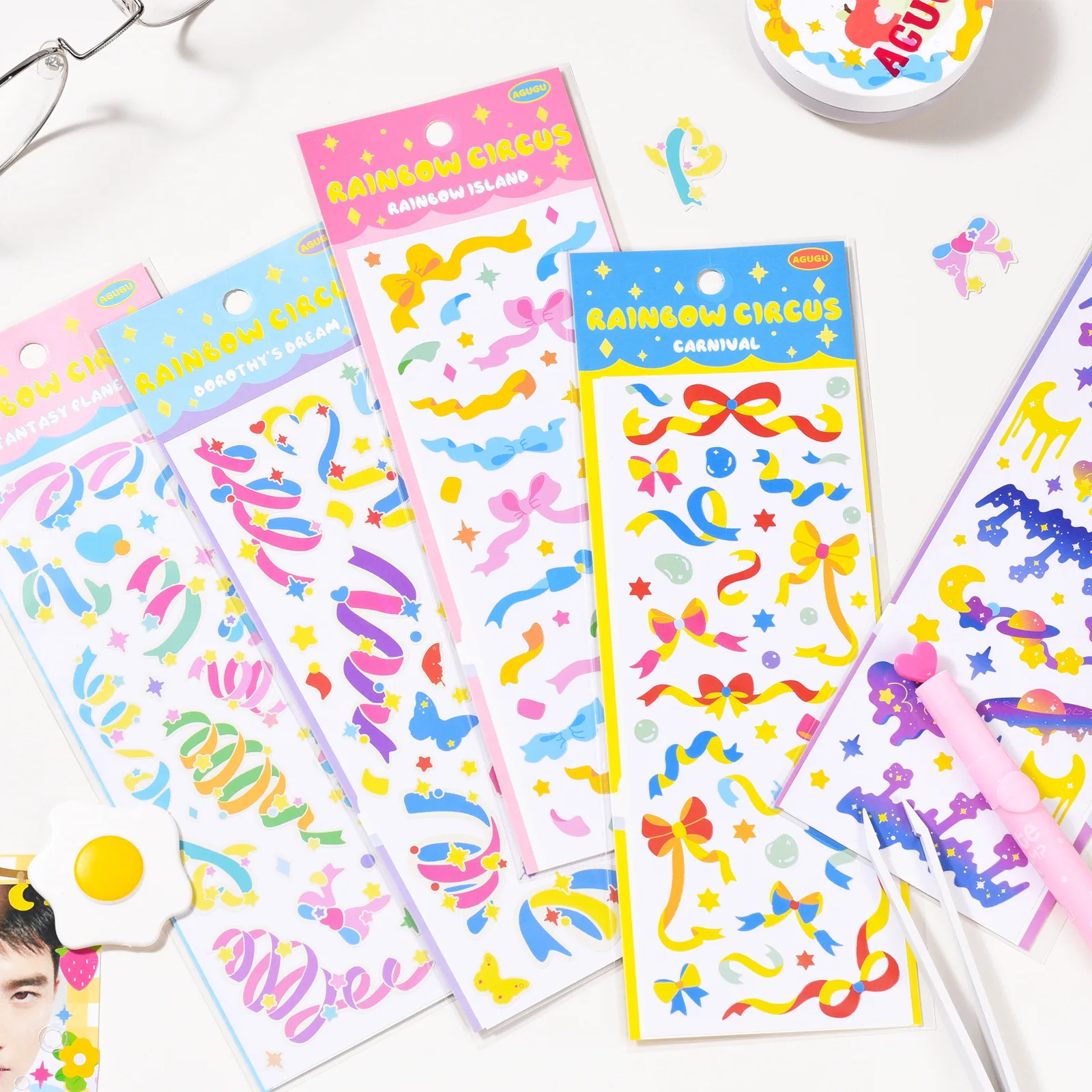 

1 Sheets Circus Series Scrapbook Stickers Confetti Decoration DIY Photo for Techo Journal Diary