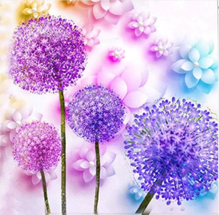 

Full 5D Diy Daimond Painting "Dream Dandelions" 3D Diamond Painting Round Rhinestones Diamant Paintings Embroidery Flowers Decor