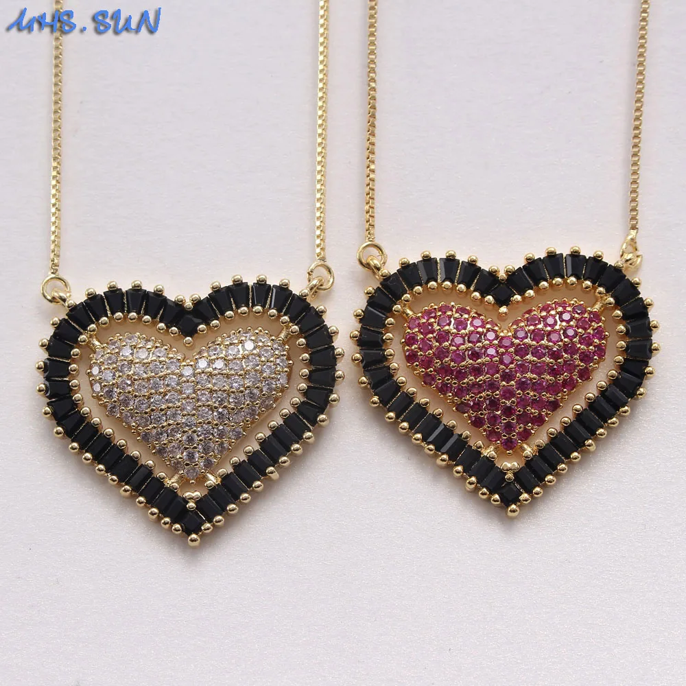 Женское колье с подвеской в виде сердца фианитом | Украшения и аксессуары
