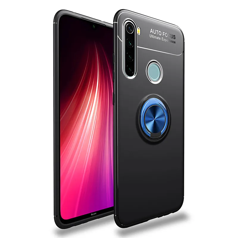 Чехол MAKAVO для Xiaomi Redmi Note 8 T держатель с кольцом на палец матовый Мягкий