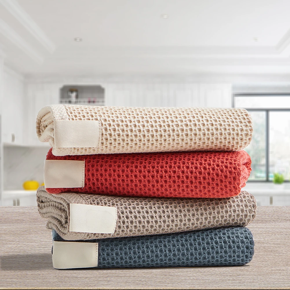 

4pcs/set Super Soft Guest Easy Clean Hand Face Head Gift Waffle Weave For Kitchen Drying Dish Towels Gym Bath Multipurpose Home