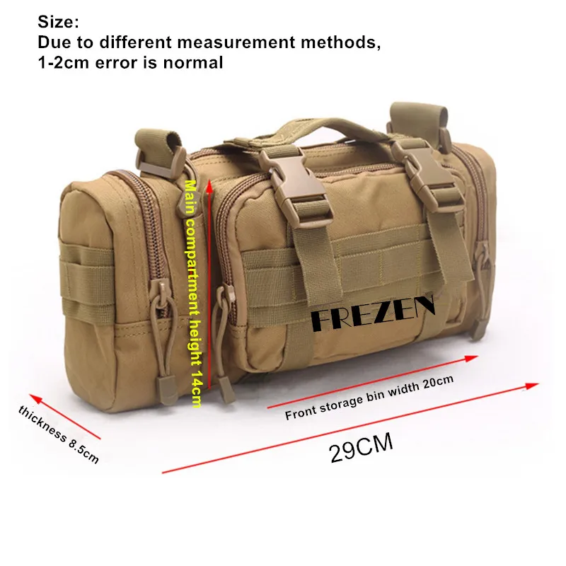 outdoor tactical khaki multifunctional waist bag military fan camera bag shoulder phone messenger bag backpack sports riding cs free global shipping