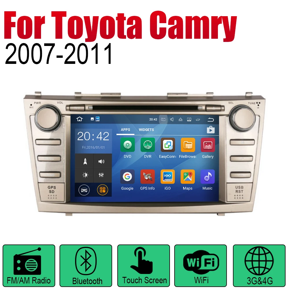 Автомобильный DVD GPS навигатор на Android для Toyota Camry 2007 2008 2009 2010 проигрыватель с