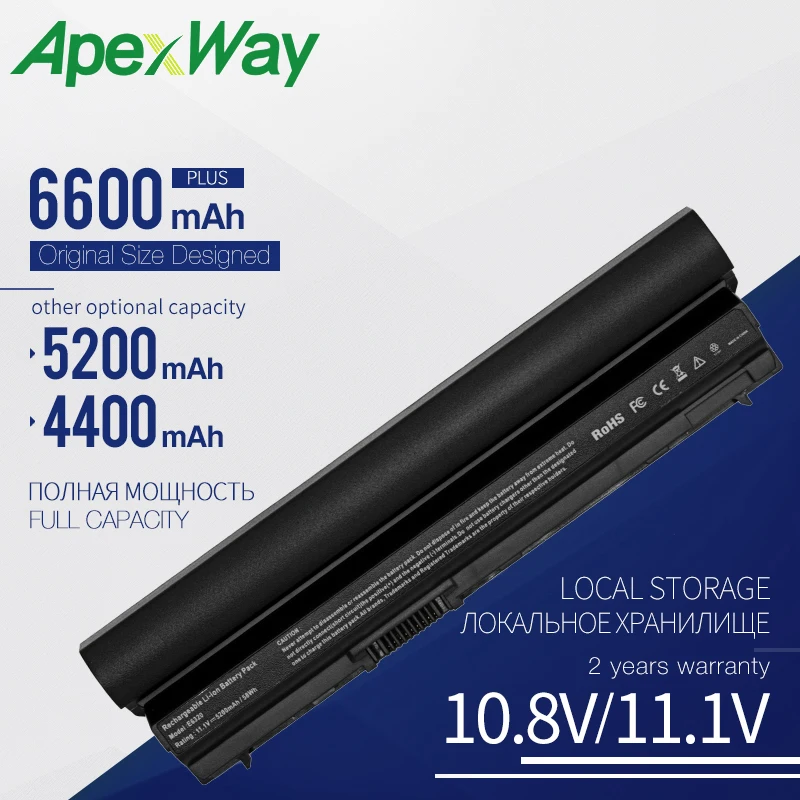 Аккумулятор Apexway для ноутбука DELL Latitude E6320 E6330 E6220 E6230 E6120 FRR0G KJ321 K4CP5 J79X4 7FF1K FHHV 5200 мАч 6