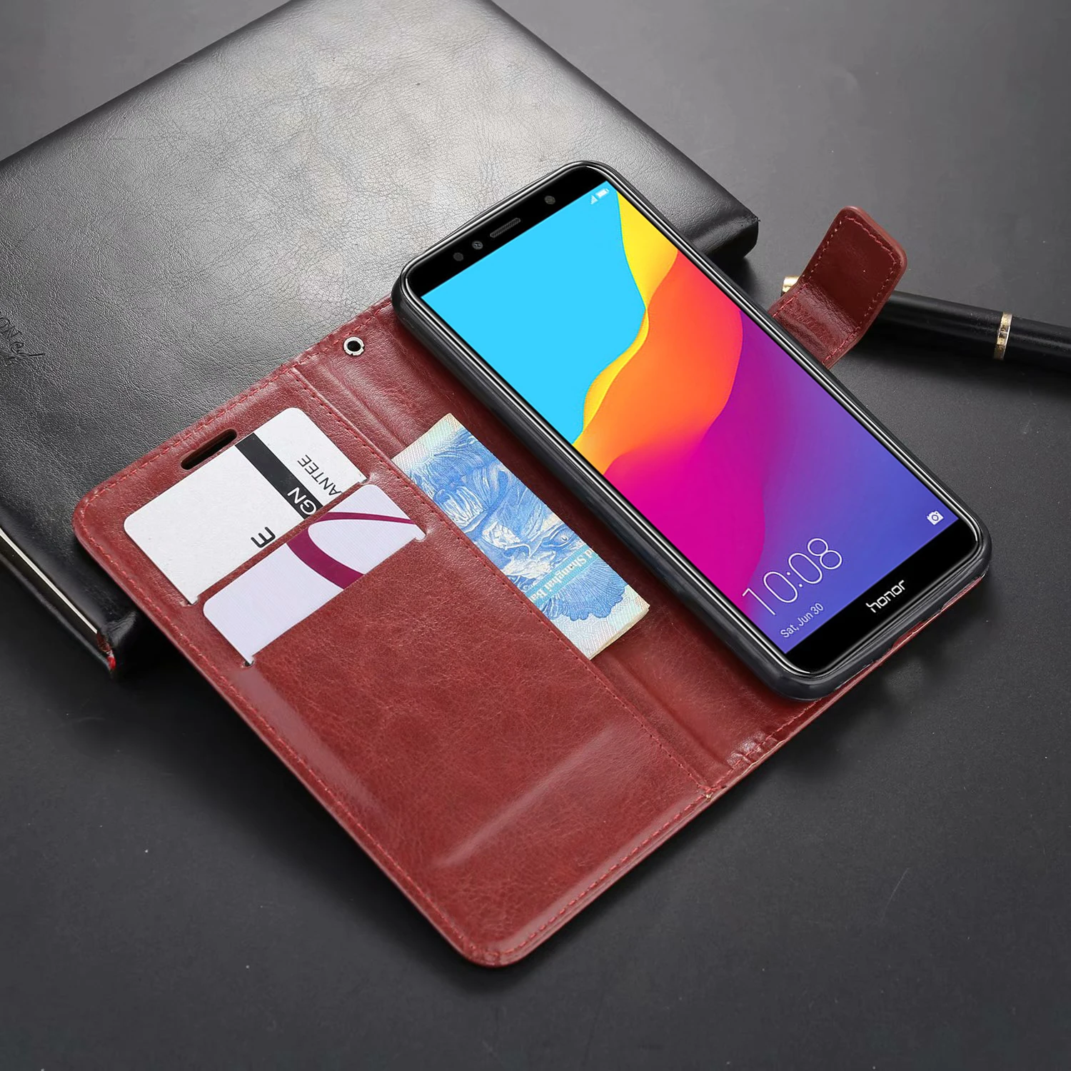 Кожаный чехол бумажник для huawei Honor 20 Pro в стиле х г 10 10i 9 Lite 8 8A 8X 8C 8S 7A 7X 7C