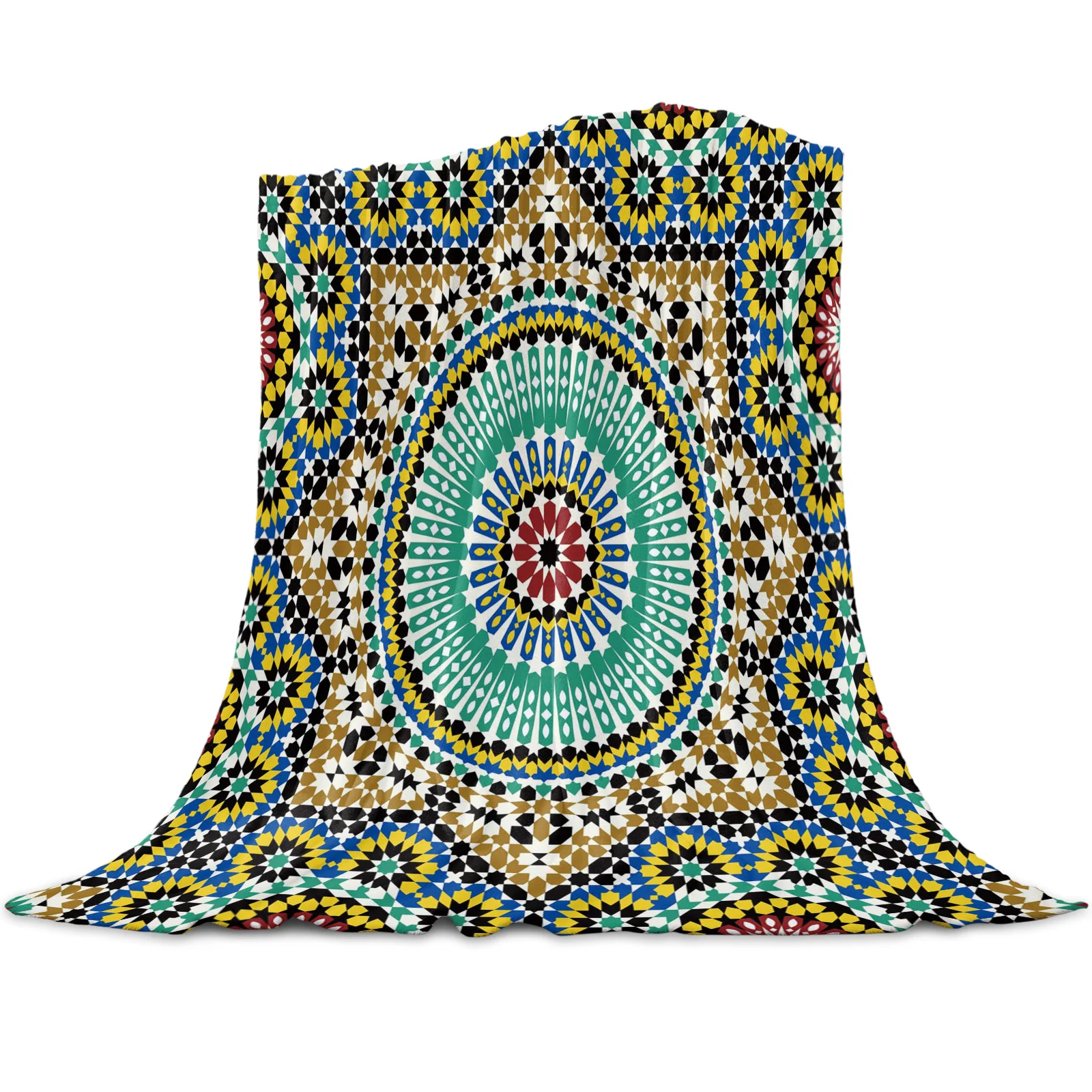 

Morocco Colorful Flowers Arabesque Soft Warm Flannel Blankets Sofa Bed Throw Blankets Coral Fleece Nap Wrap Travel Blankets