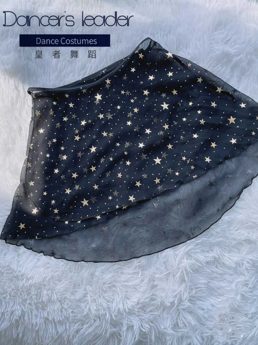 

Балетная короткая юбка, черная юбка со звездами, Женская юбка для танцев, юбка для гимнастики, юбка для тренировок, балетная юбка для взрослы...