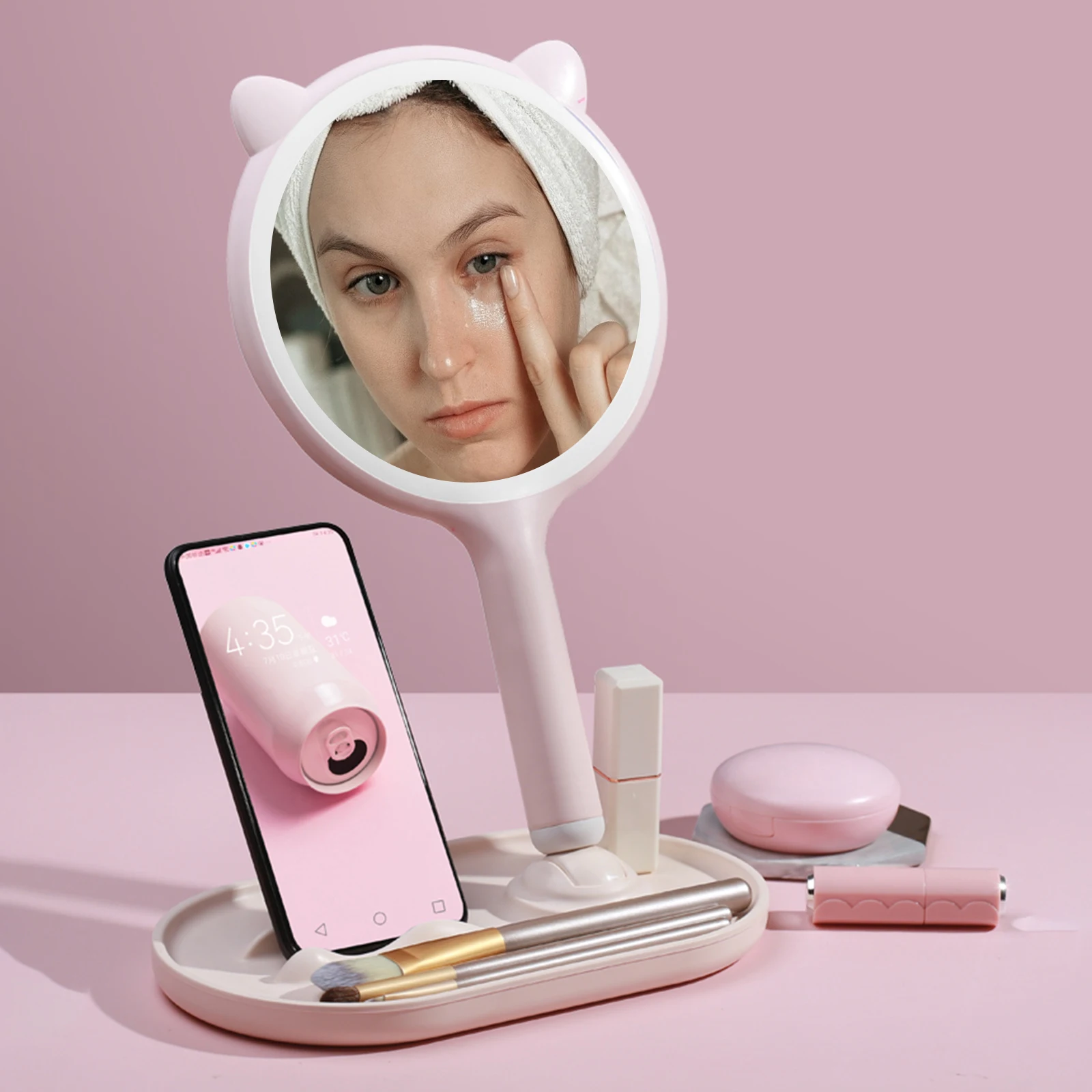 Креативное косметическое зеркало в форме глаза из кованого железа поднос для