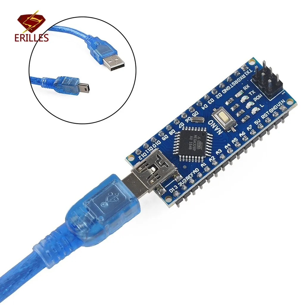 Плата Mini Nano V3.0 R3 плата микроконтроллера ATMEGE328P с USB кабелем для Arduino ATMEGA328P