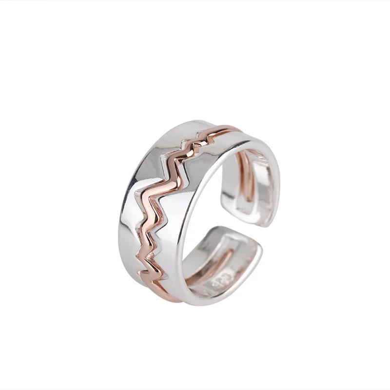 YIZIZAI кольцо с электрокардиограммой "Heart Beat" для мужчин и женщин, сочетающее в себе эмоции и настроение, парные кольца серебристого цвета, ювелирные подарки