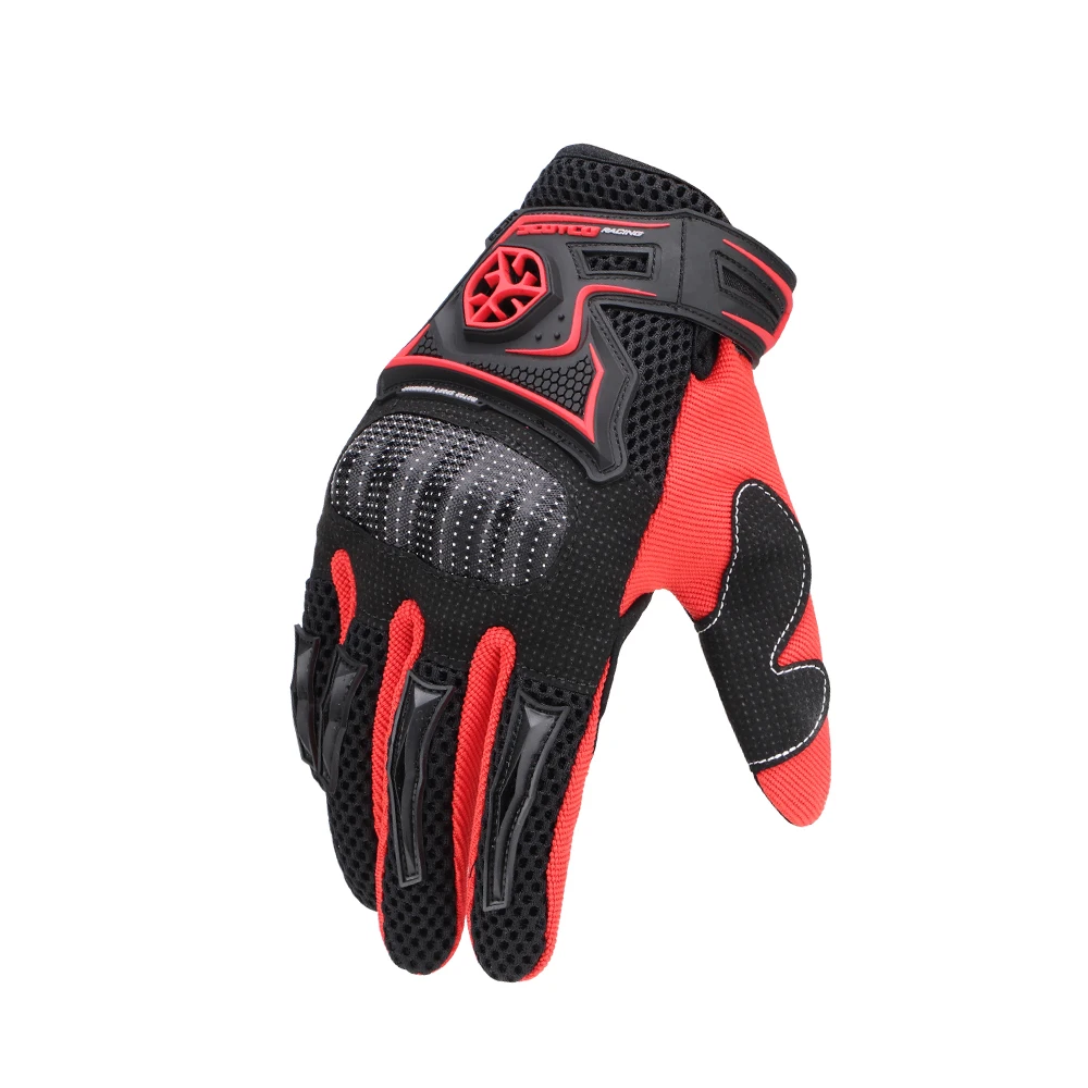 Summer glove red KEMiMOTO зимние теплые мотоциклетные перчатки с сенсорным экраном водонепроницаемые ветрозащитные защитные зимние перчатки мужские Guantes Moto Luvas - Цвет: Summer glove red