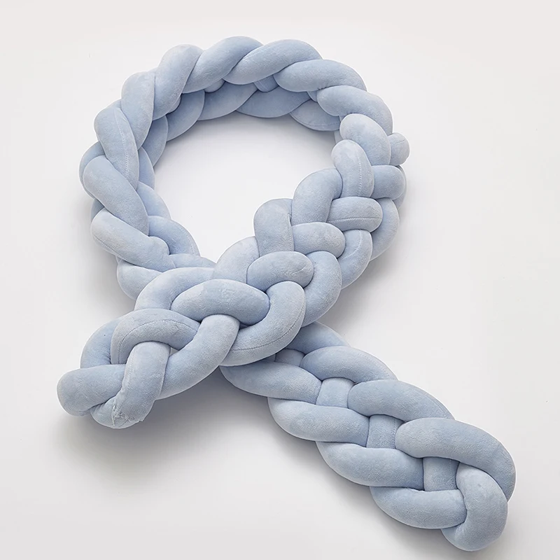 Бампер для детской кроватки плетеный плюшевый бампер с узелком декоративная