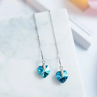 Серьги Ocean в форме сердца морского с кисточкой серьги кристаллами элегантные