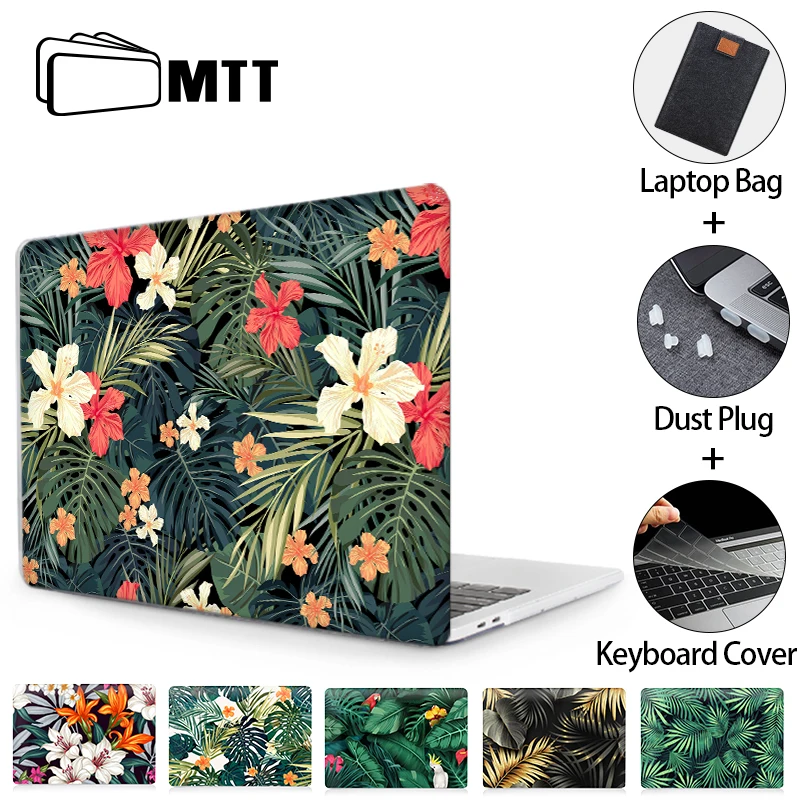 Чехол для ноутбука MTT Macbook Pro 13 15 16 дюймов с сенсорной панелью тропические растения