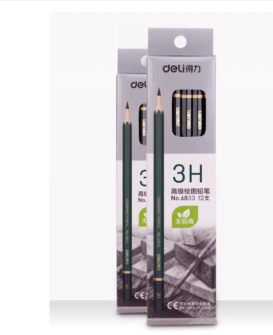 

Deli 6833 3H усовершенствованный карандаш для рисования/материал для бревен/шестигранный держатель для ручек/инженерный рисунок/бизнес-офис 12 ш...