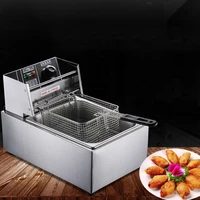 automatic electric fryer stainless steel commercial fryer french fries machine fried chicken burger snack fried meatballs