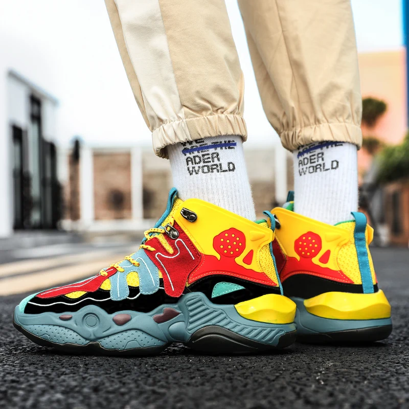 Новинка Осень-зима 2019 модная повседневная сетчатая Мужская обувь с высоким