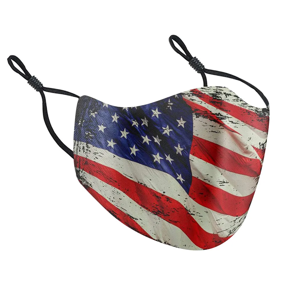 Маска для Лица Шарф крышка лица День Независимости Печать Хлопок пыль