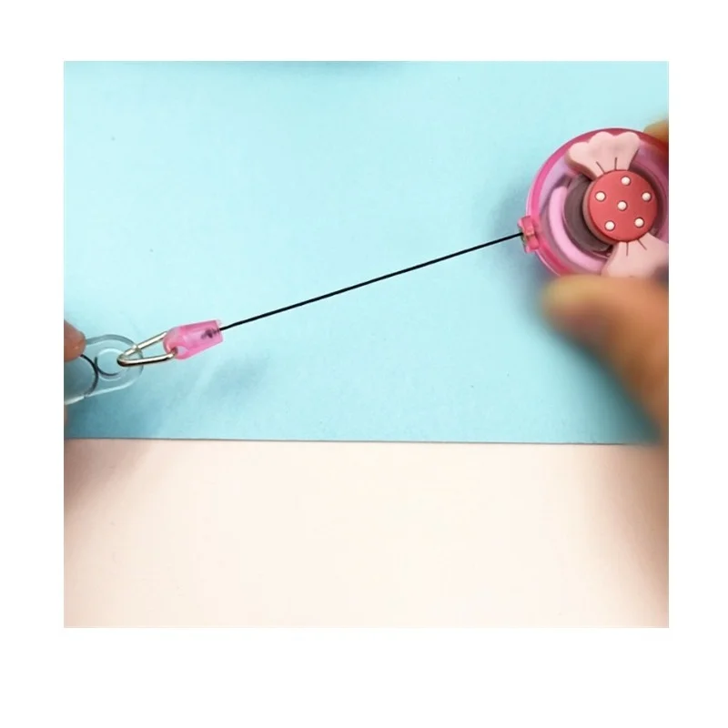 С рисунками фруктов лягушка PU персонал работает держатель для карт с выдвижной