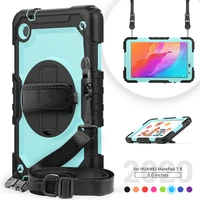 tablet case for huawei mediapad t5 case 10 1 360 rotate wristneck strap silicon protective cover for huawei matepad t8 %d1%87%d0%b5%d1%85%d0%be%d0%bb