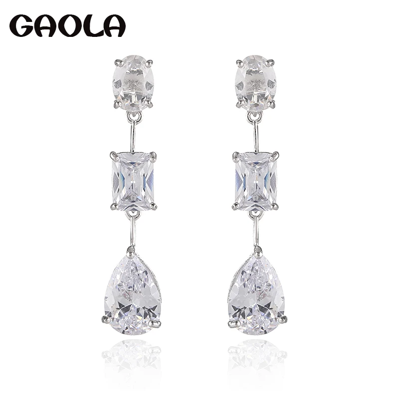 

GAOLA New Design Cubic Zirconia Stone Fashion Square Earrings Women Fashion Gift GLE9296