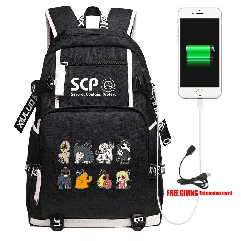 SCP Special Containment Procedures Foundation USB Backpack Travel ...