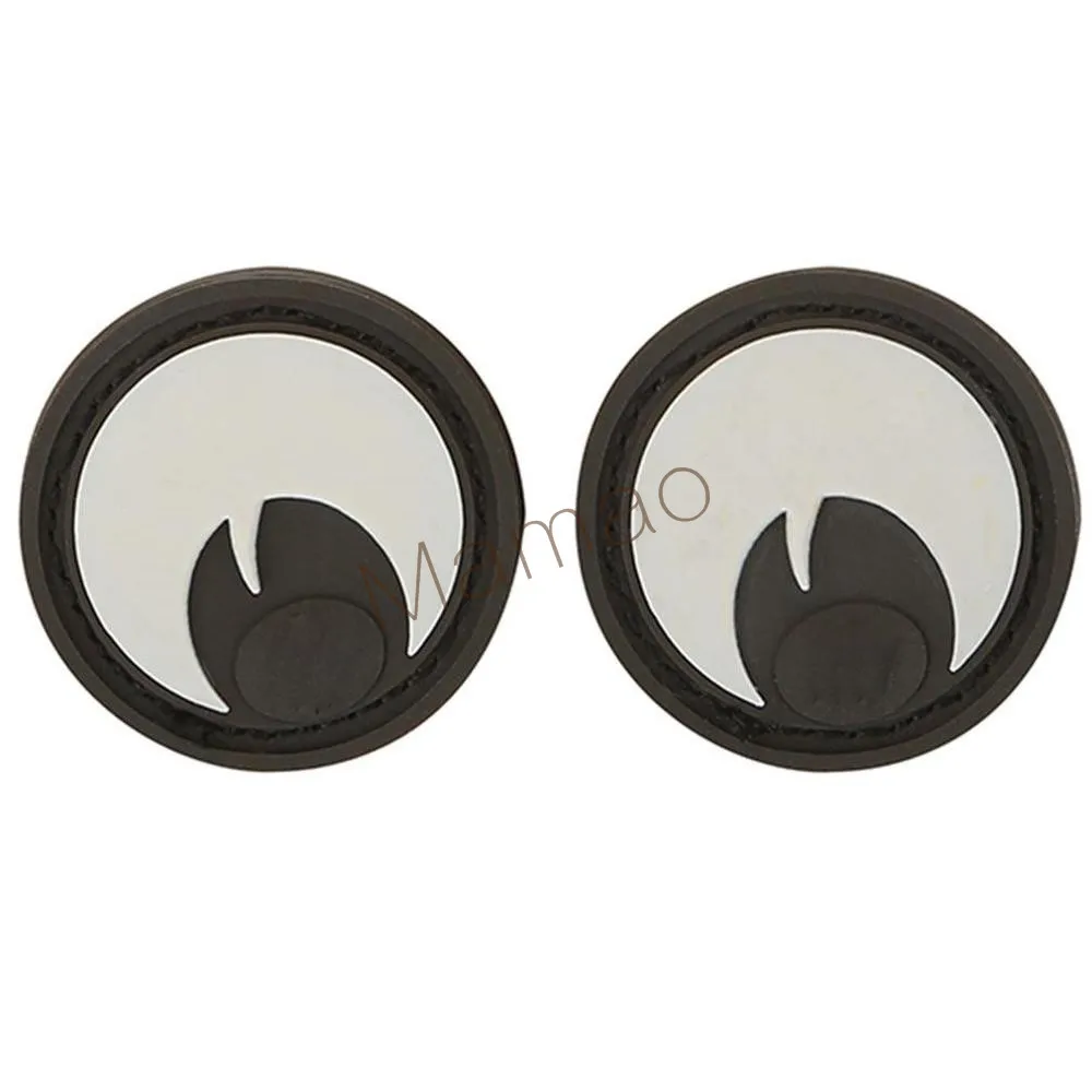 PVC(Black and White) 3D кошачий глаз патч Светоотражающие EMT IR патчи военный тактический боевой патч резиновая Байкерская застежка ПВХ Светящиеся в темноте значки - Цвет: PVC(Black and White)