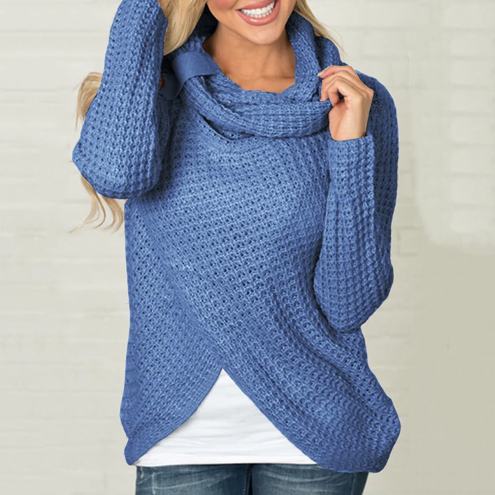 Pullovers Women Knitted Sweater Turtleneck Autumn Winter Office Ladies Casual Jumper Fashion Pure Black Warmness XXL Sweaters |