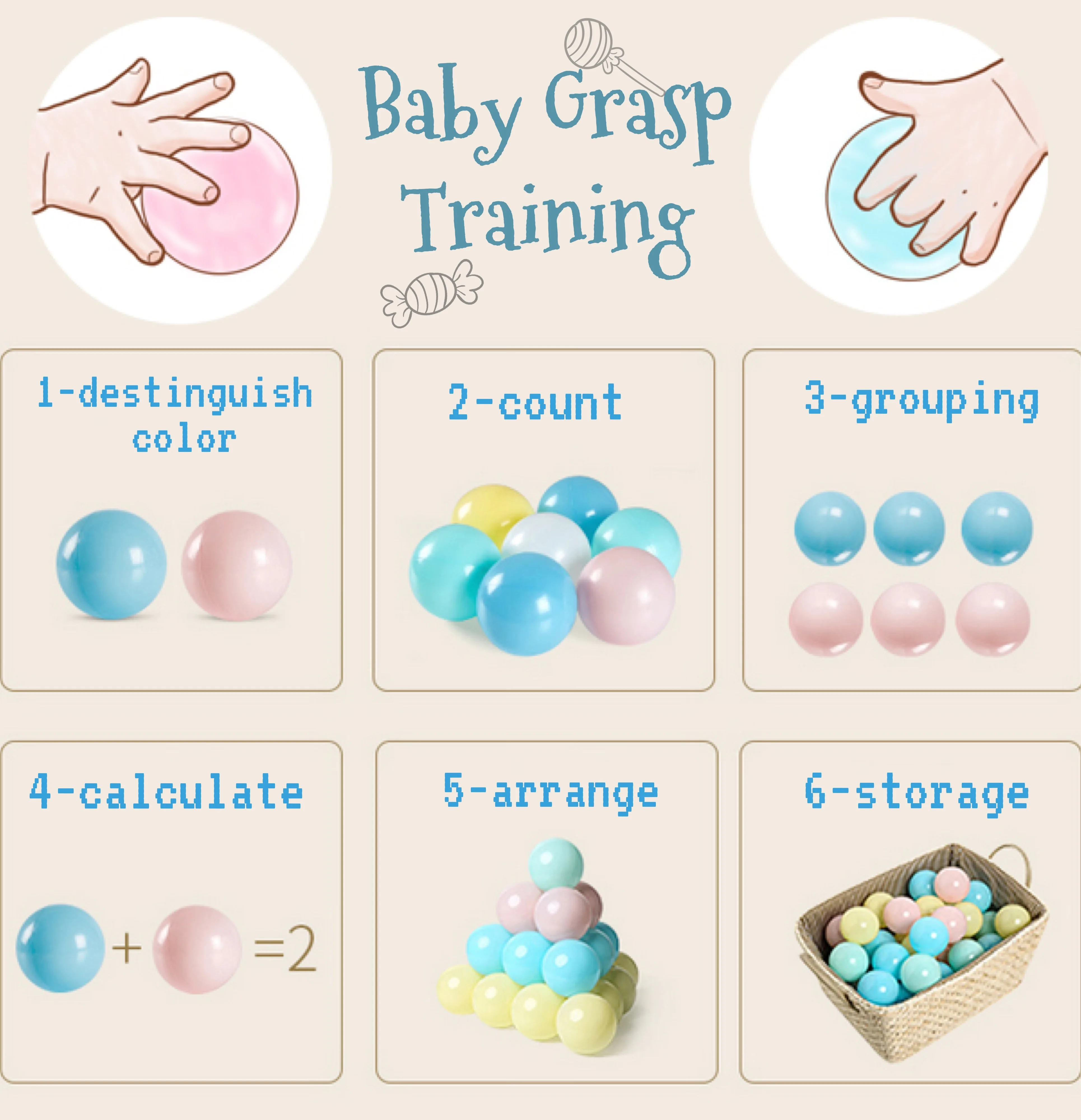 100 упаковок шаров для палатки без БФА разноцветные пластиковые шарики детские