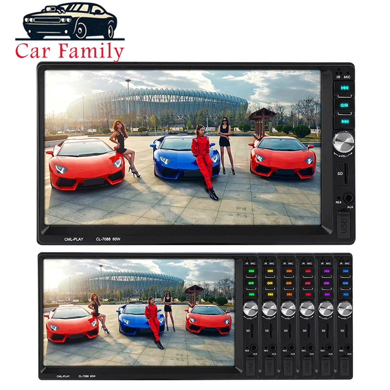 Автомагнитола 2 Din автомобильный стерео сабвуфер аудиоплеер Bluetooth FM SD AUX USB