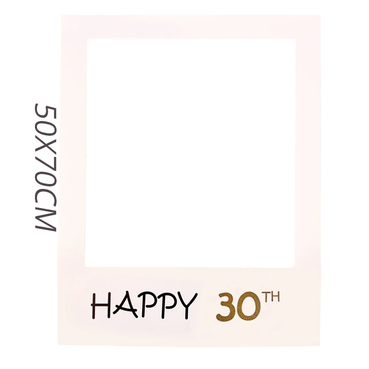 30th Свадебный декор фоторамка для взрослых 30th 40th 50th 60th Happy Birthday Photo Booth Реквизит для детей 1 день Рождения Декор принадлежности - Цвет: 30th