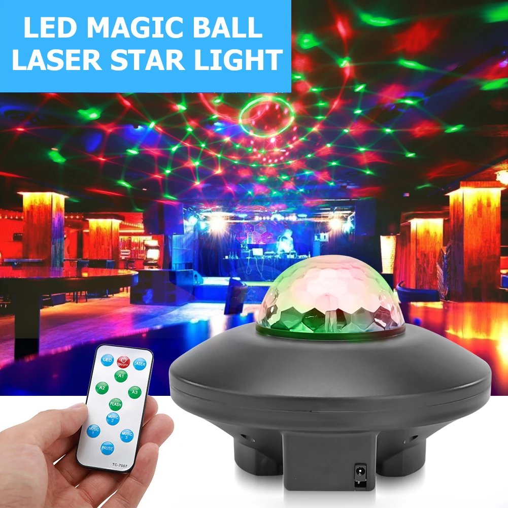 

Creative LED Starry Sky Laser Rotation Light 24 Patterns Sound Remote Control Music Disco DJ Stage Effect Night Lamp
