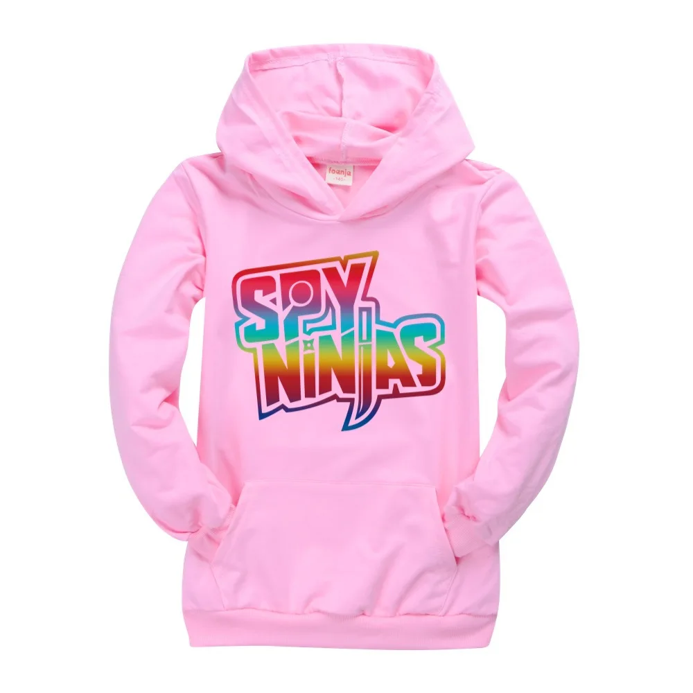 

2022 New Boys Hooded Sweatershirt Kids Clothes Girls 4 To 16 Teenage Tshirt SPY NINJA Sweater Baby Pink Shirt Costumes for Kids