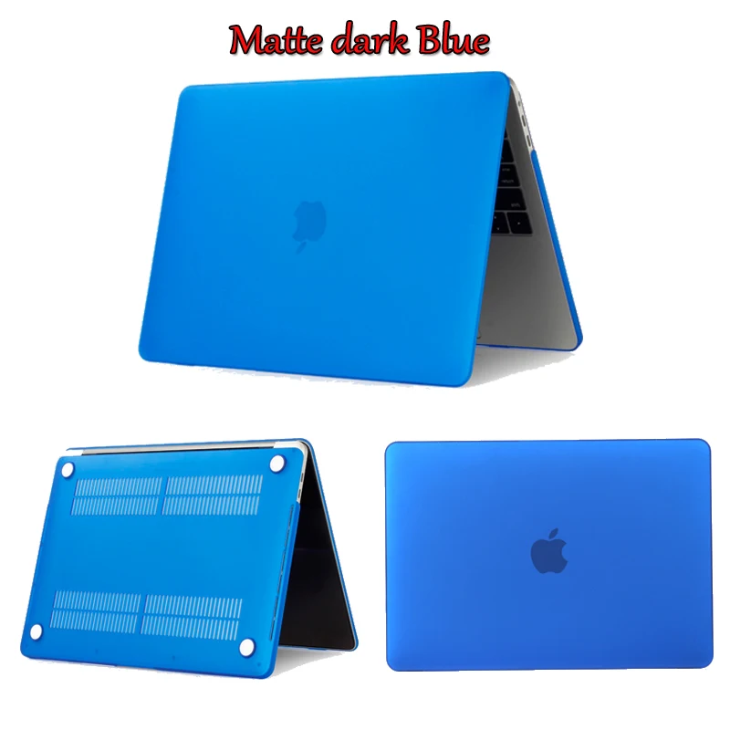 Matte Dark Blue Кристально прозрачный жесткий защитный чехол для Macbook Air retina Pro 13 15 Touch Bar A2159 A1706 A1707 A1990 AIR 13 A1932 - Цвет: Matte Dark Blue