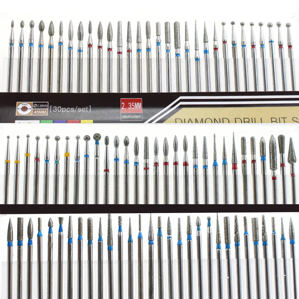 Набор Алмазных фрез для аппаратного маникюра 30 шт./лот | Красота и здоровье