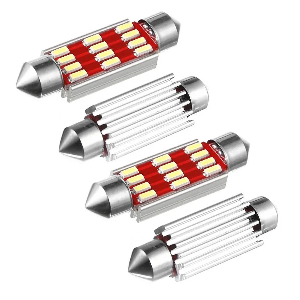 

4x 36mm Car Festoon Light Bulbs Lamps White LED 12 Car Bulb Interior Reading Light License Plate Lamp White Free Error
