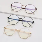 Нерегулярные с защитой от УФ-светильник очки, унисекс, Ретро стиль, Винтаж ультра светильник в виде многоугольника, жемчужные металлическая рамка Vison уход очки для компьютерных игр