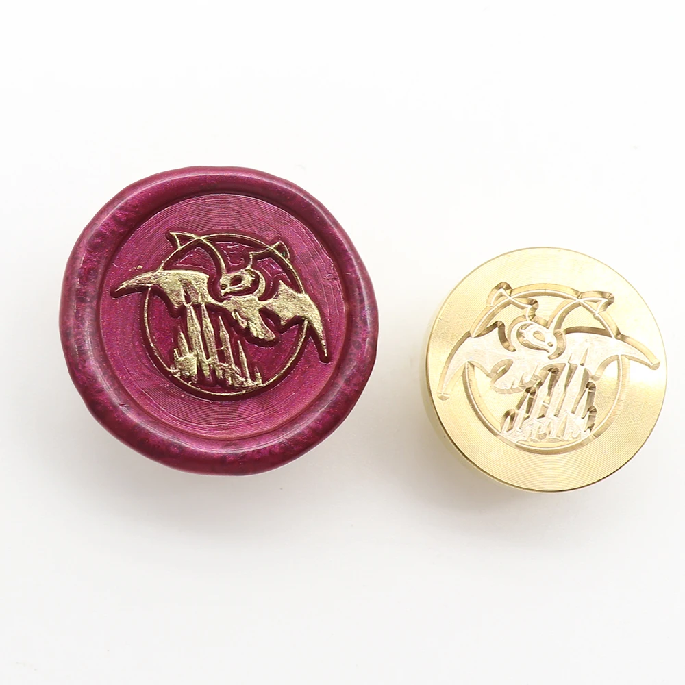 25 мм печать на Хэллоуин воск штамп кот череп летучая мышь тыква фотобумага для