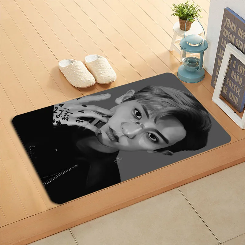 

Custom Park Chanyeol Door Mat Hallway Balcony Kitchen Mats Anti-slip Rug Living Room Bathroom Carpet Doormats Bath