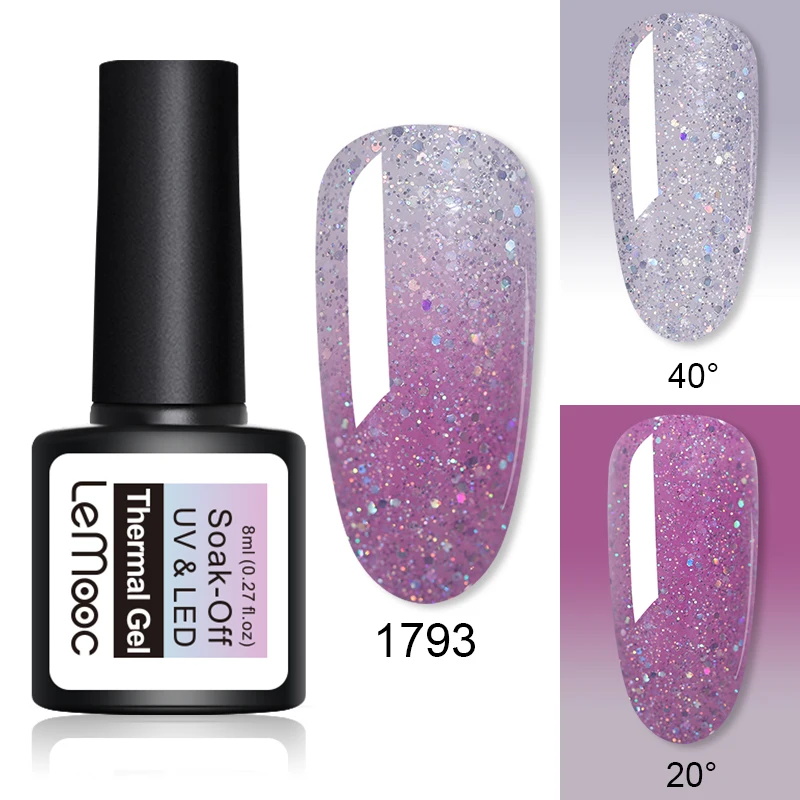 LEMOOC 8 мл температурный цветной Блестящий Гель-лак холодный термальный магический