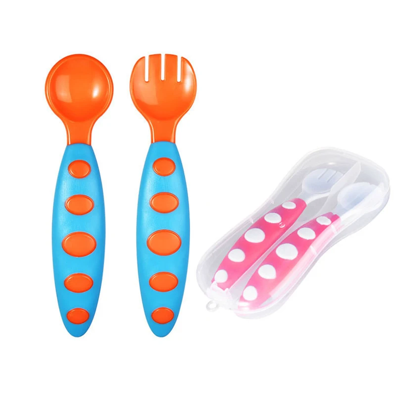 

Набор детской посуды, силиконовая ложка, вилка, ПП ложка, мягкая вилка, дополнительные принадлежности, с пылезащитной коробкой