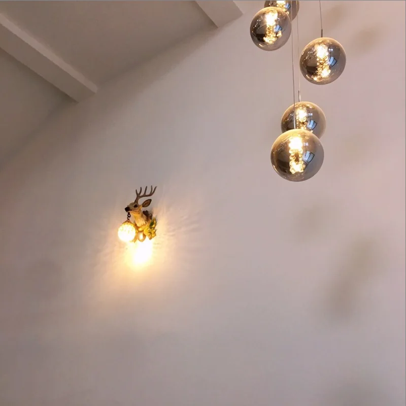 買取 階段用ガラスボールペンランプ,1〜5m,階段用,黒いボールランプスパイラル形状,4つの階段照明