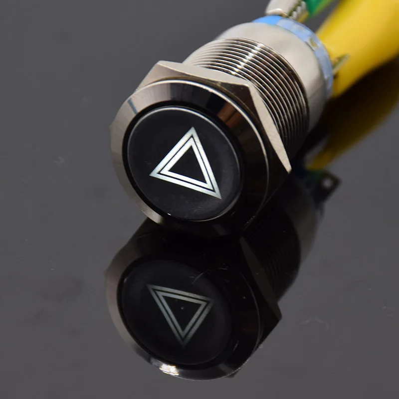 Металлический кнопочный переключатель 19 мм самоблокирующийся окисляющий черный