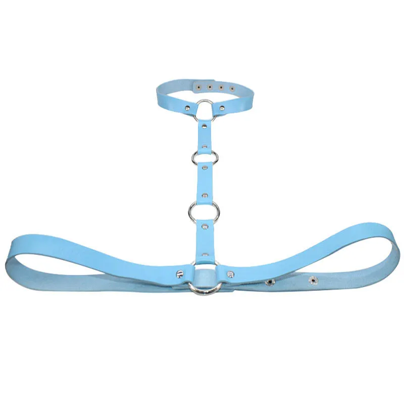 Женское колье из искусственной кожи с заклепками и пряжкой в готическом стиле